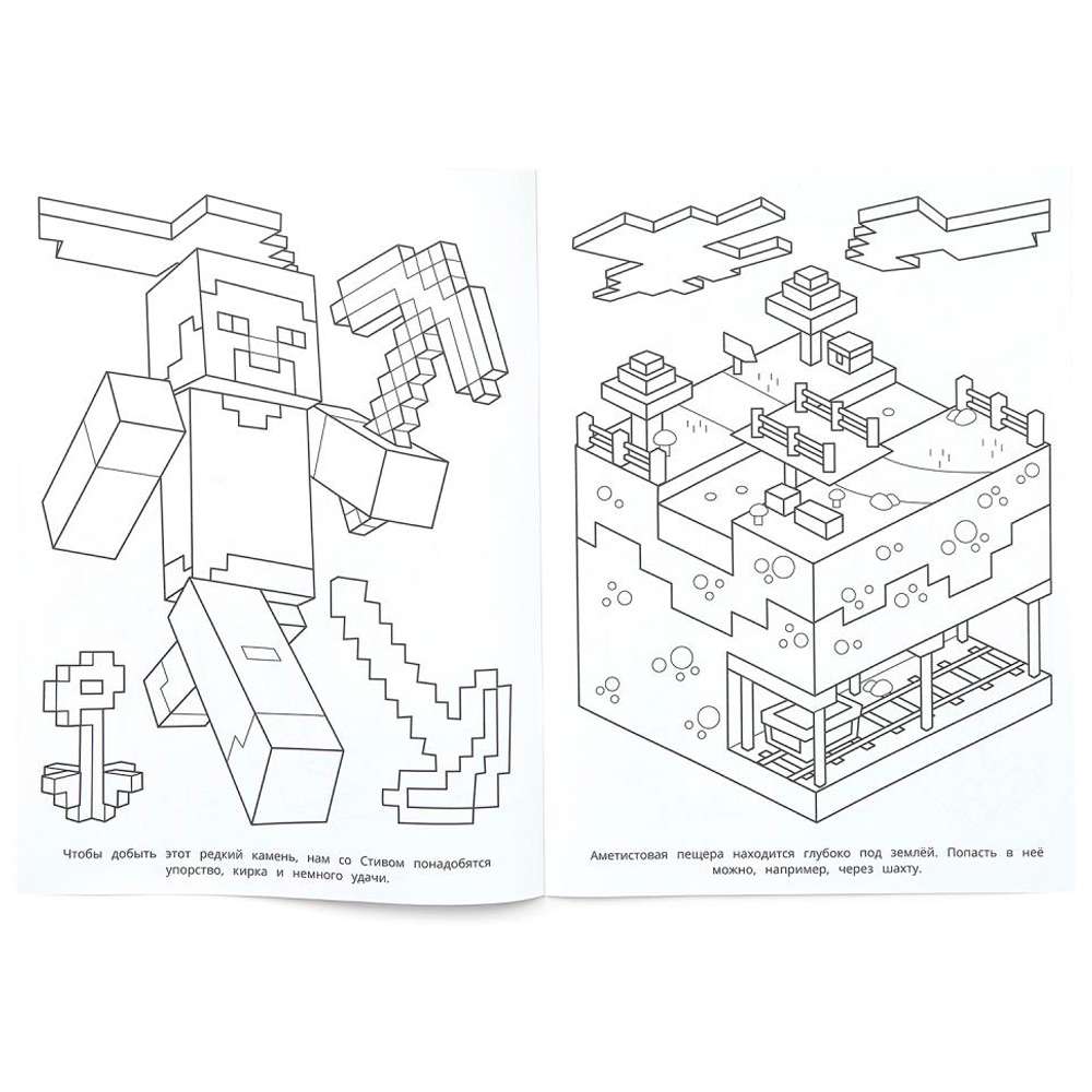 Раскраска 9785506101741 Аметистовая пещера. Раскраска по мотивам Майнкрафт