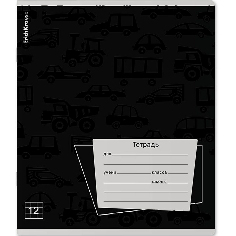 Тетрадь 12 л. клетка Black Pattern 60534 ErichKrause Тетрадь 12 л. клетка Black Pattern 60534 ErichKrause