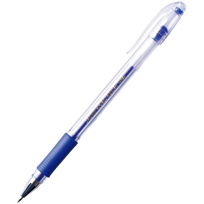 Ручка гелевая синяя 0,5мм Crown "Hi-Jell Grip грип 157330
