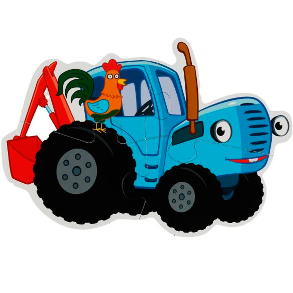 Пазл макси Синий трактор.Полезные машины 5 больших пазлов 4680107969538 /24/.