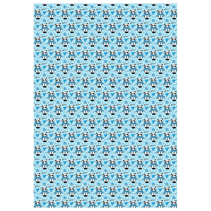 Упаковочная бумага глянц. PandaGift Blue 340586