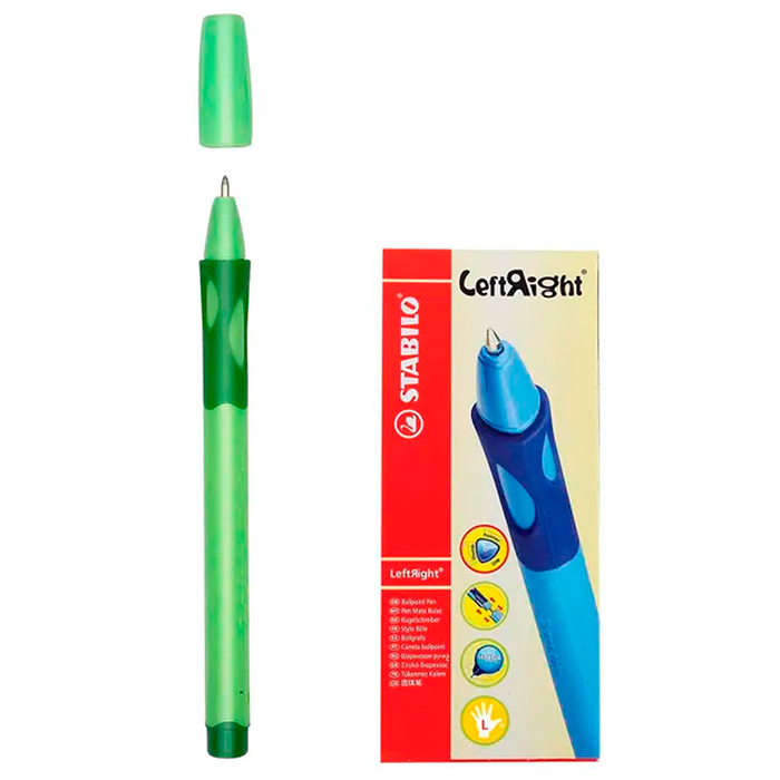 Ручка шарик синий для левшей с грипом Stabilo "LeftRight" 0,8мм 6318/2-10-41