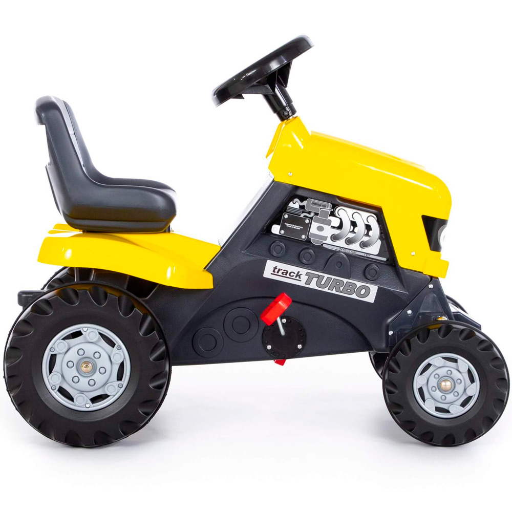Каталка-трактор с педалями "Turbo" (жёлтая) с полуприцепом 89328 П-Е /1/