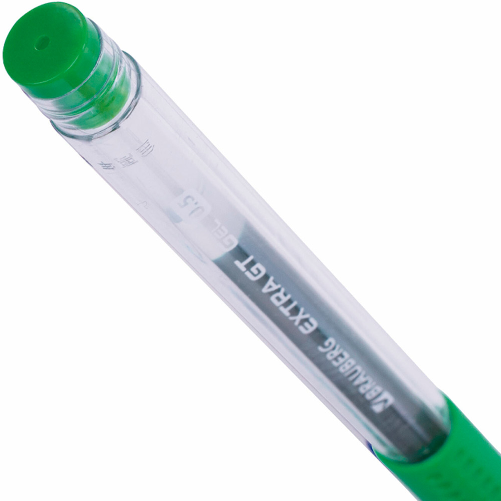 Ручка гелевая зеленая с грипом EXTRA GT узел 0,5 мм, линия 0,35 мм, BRAUBERG 143922