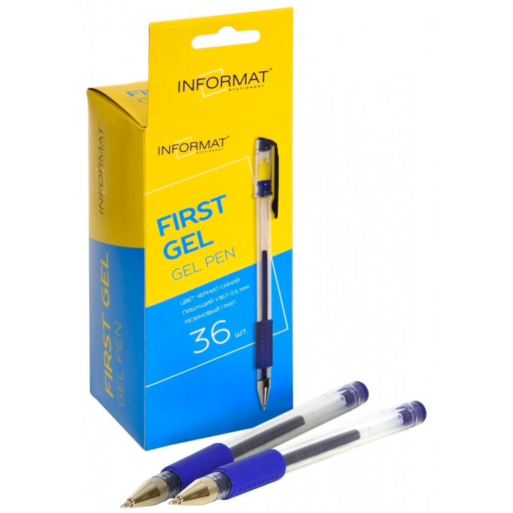 Ручка гел. грип INFORMAT 0,5 мм синий GPB02-B