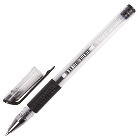 Ручка гелевая черный 0,5мм STAFF 141823