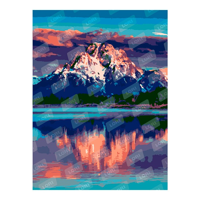 Набор ДТ Картина по номерам "Закат в горах" на подрамнике 30*40 см Рх-003 Lori.