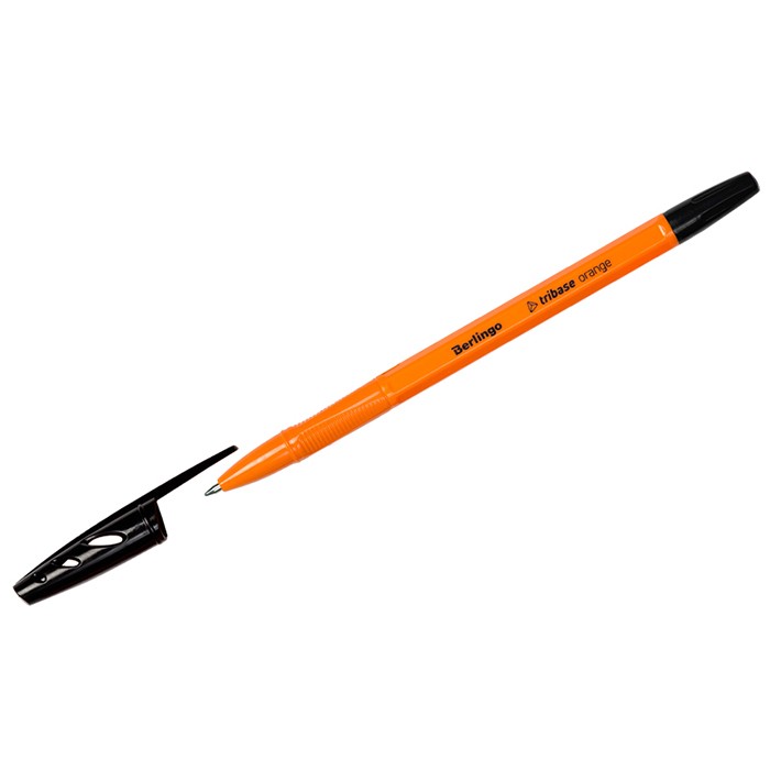Ручка шарик черная 0,7мм Tribase Orange СВр_70911 Berlingo