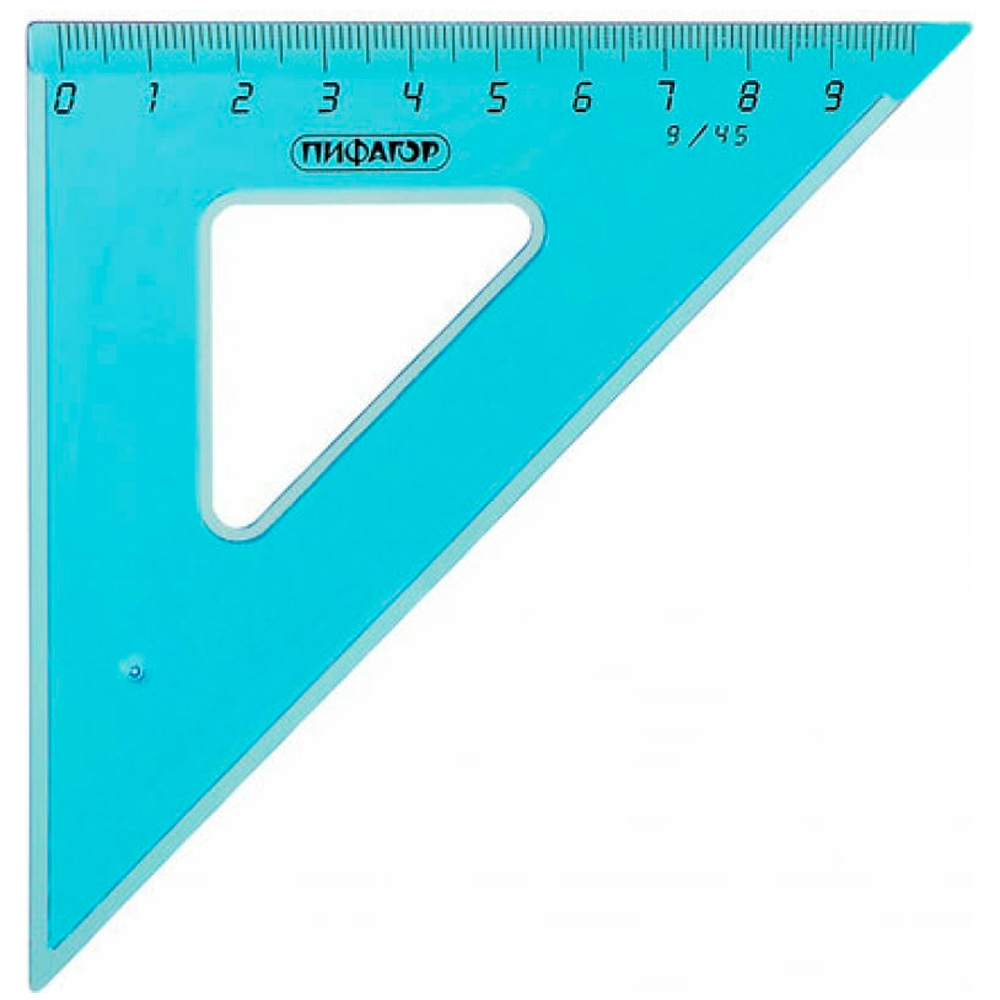 Набор чертежный 4пр. /линейка,трансп, 2 треуг/ Пифагор 210628.
